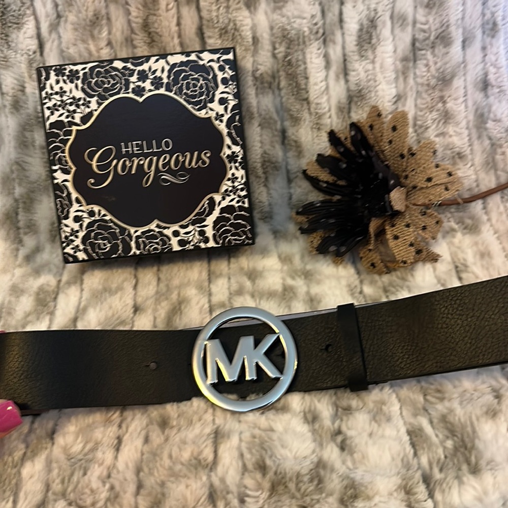 Black leather Michael Kors Belt